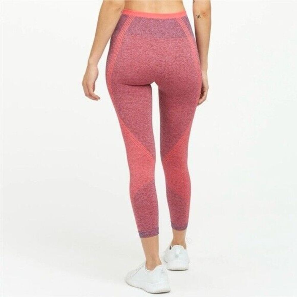 SPANX Womens Seamless Sculpt Leggings Pants Spacedye Coral Punch‎ Size Large NWT